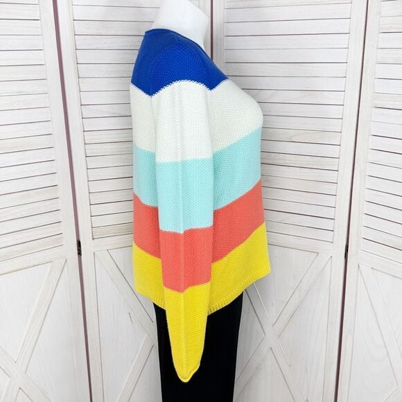 St. John’s Bay Striped Color Block Waffle Knit Sweater XL Pullover Nautical - Picture 3 of 11